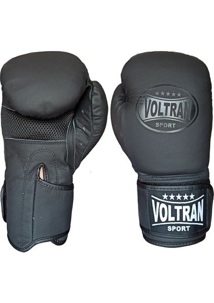 Voltran Vasim Hakiki Deri Muay Thai ve Boks Eldiveni Siyah 12 Oz