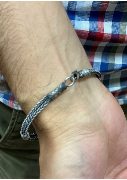 Oksitli Gümüş Örgü Çift Sıra Tilki Kuyruğu Bileklik fiyatları