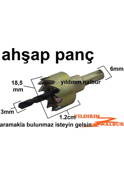 Ahşap Panç 18,5mm Matkap Uçlu Ahşap Delik Açma Aparatı