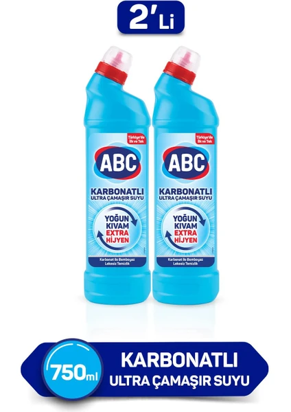 Abc karbonatlı Ultra Çamaşır Suyu 750 ml 2'li Paket