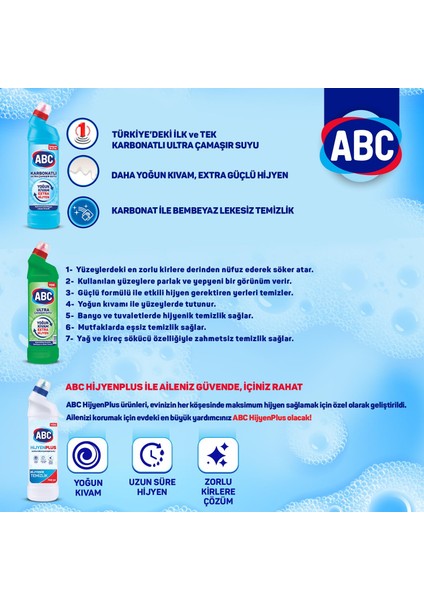 Abc Ultra Çamaşır Suyu 6'lı Paket