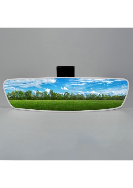 Pırlanta-6 Eğik Kollu Universal Dikiz Aynası 27X7 cm Beyaz