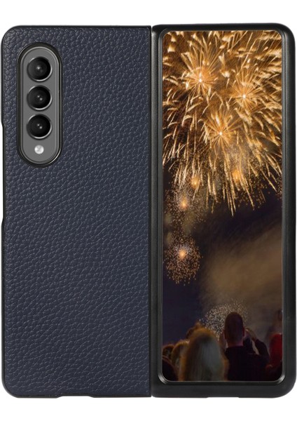 Samsung Galaxy Z Fold4 Kırmızı Için Lychee Doku Telefon Kılıfı (Yurt Dışından) fiyatları