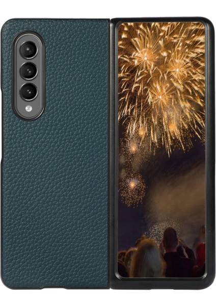 Samsung Galaxy Z Fold4 Kırmızı Için Lychee Doku Telefon Kılıfı (Yurt Dışından) fiyatları