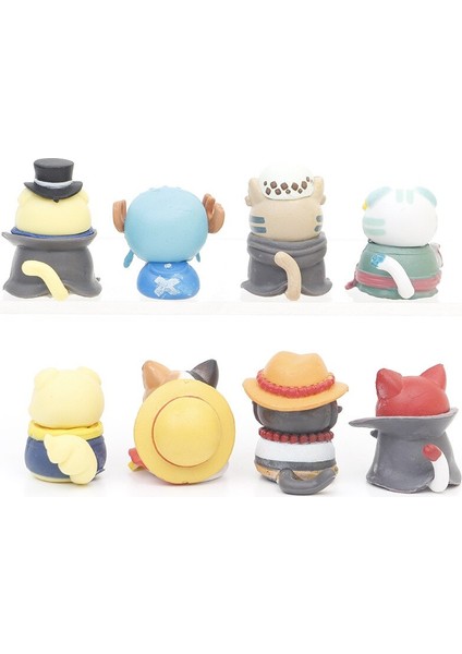 8 Adet Tek Parça Kedi Tony Chopper Portgas Ace Trafalgar Pvc Model Şekil Oyuncaklar (Yurt Dışından)
