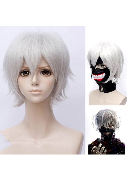 Anime Tokyo Ghoul Kaneki Ken Peruk - Beyaz (Yurt Dışından)