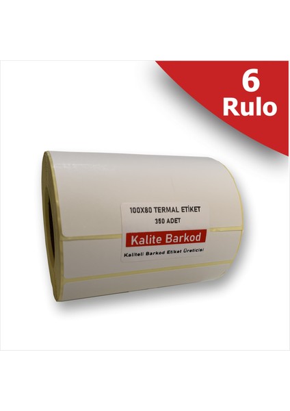 100X80 Termal Etiket | 6 Rulo Barkod Etiketi