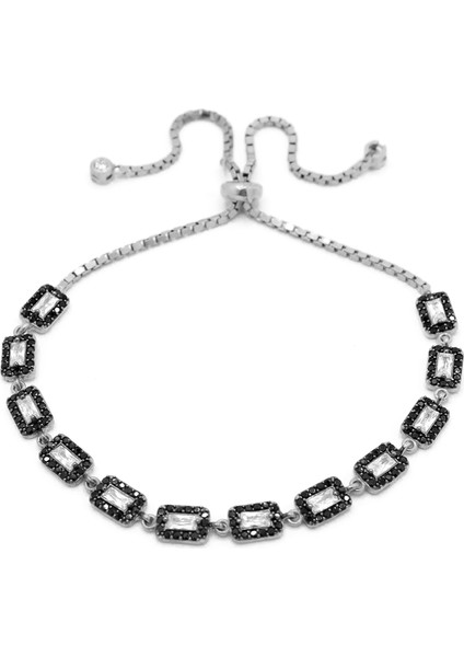 Kare Model Zirkon Taşlı Asansörlü Gümüş Bileklik 201020770 fiyatları