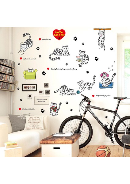 Yaramaz Kediler Bebek ve Çocuk Odası Dekorasyonu Duvar Sticker