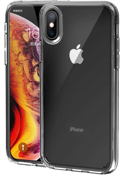 Apple iPhone X-Xs Uyumlu Kılıf Sert Şeffaf Güçlendirilmiş Kapak Transparent Hard Cover Case