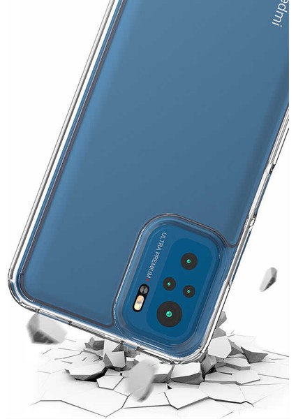 Xiaomi Redmi Note 10S Uyumlu Kılıf Sert Şeffaf Güçlendirilmiş Kapak Transparent Hard Cover Case