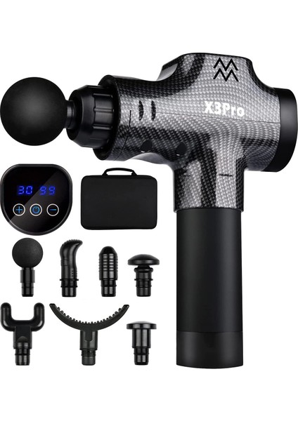 X3PRO Masaj Tabancası 24v Spor Vurmalı Süper Sessiz Fırçasız Motor, Karbon