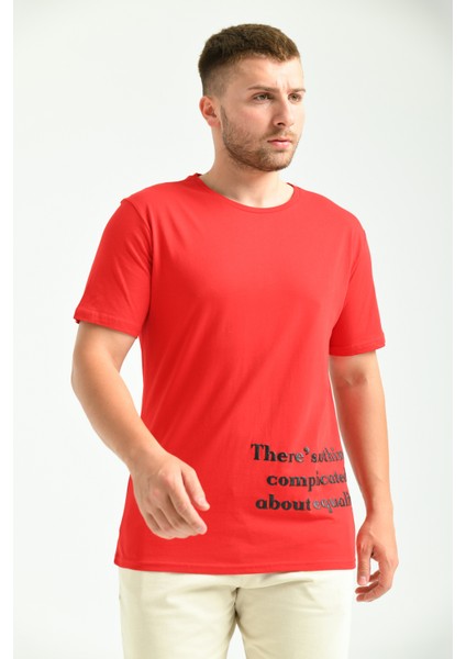 Kırmızı Baskılı Regular Fit T-Shirt fiyatları