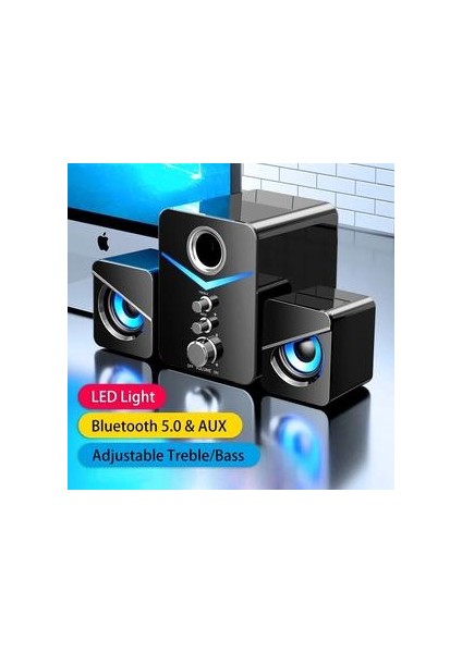 USB Kablolu Moda Kombinasyon Hoparlör Bilgisayar Hoparlörler İçin Bas Stereo Müzik Çalar Subwoofer Ses Kutusu İçin Pc Telefonları | Bilgisayar Hoparlörleri (Siyah) (Yurt Dışından)