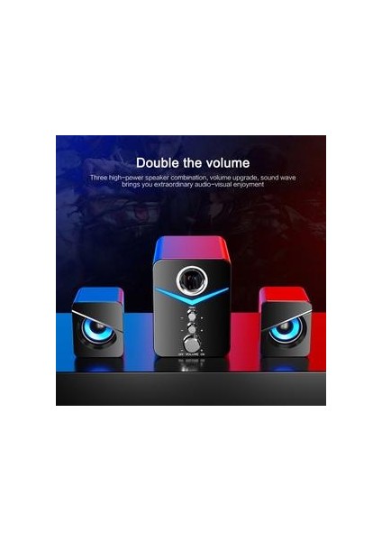 Siyah 3 Adet Enceinte Bluetooth Hoparlör Güçlü Taşınabilir Kablosuz Sütun Subwoofer Müzik Merkezi Masaüstü Pc Bilgisayar İçin Taşınabilir | Bilgisayar Hoparlörleri (Yurt Dışından)