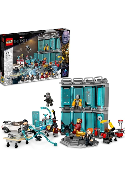 Marvel Iron Man Cephaneliği 76216 - 7 Yaş ve Üzeri Çocuklar Için Zırhlar, Minifigürler ve Süper Kahraman Aksiyonu Içeren Oyuncak Yapım Seti (496 Parça)