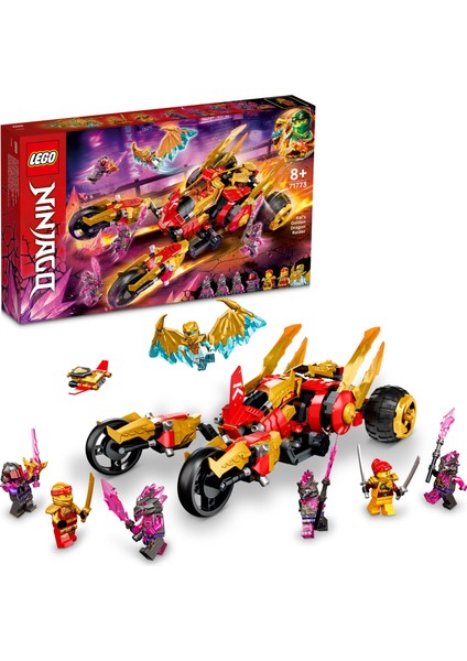 NINJAGO® Kai'nin Altın Ejderha Akıncısı 71773 - 8 Yaş ve Üzeri için bir Ninja Aracı İçeren Oyuncak Yapım Seti (624 Parça)