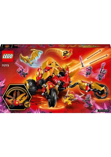 NINJAGO® Kai'nin Altın Ejderha Akıncısı 71773 - 8 Yaş ve Üzeri için bir Ninja Aracı İçeren Oyuncak Yapım Seti (624 Parça)