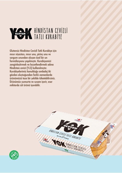 Gluten Yok Hindistan Cevizli Tatlı Kurabiye 120 gr fırsatları