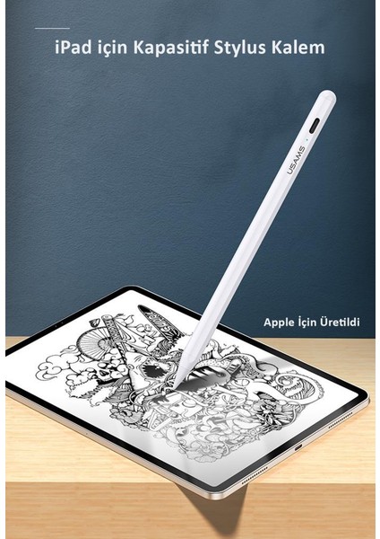 Usams US-ZB223 2018-2021 Ipad/ipadpro Uyumlu,tilt-Sensitive Stylus Pen Apple Lisanslı Kalem