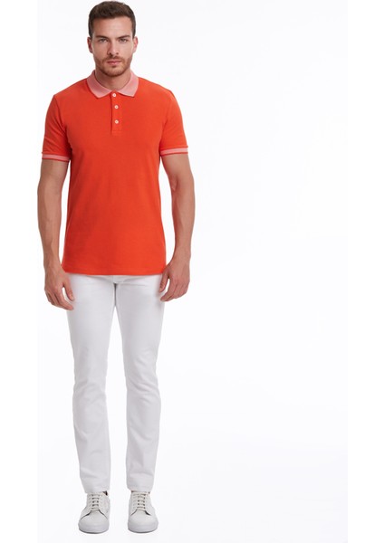 Nar Çiçeği Pamuklu Regular Fit Polo Yaka Tişört indirimleri