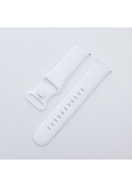 Apple Watch 5 ile Uyumlu Kayış Yumuşak Çift Tokalı 38-40MM Termoplastik Kordon Beyaz