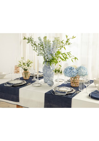 Grace Polyester Runner 40 x 150 cm Lacivert