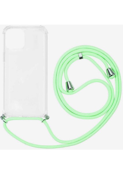 Oppo A31 Boyun Askılı Şeffaf Tank Kılıf Yeşil