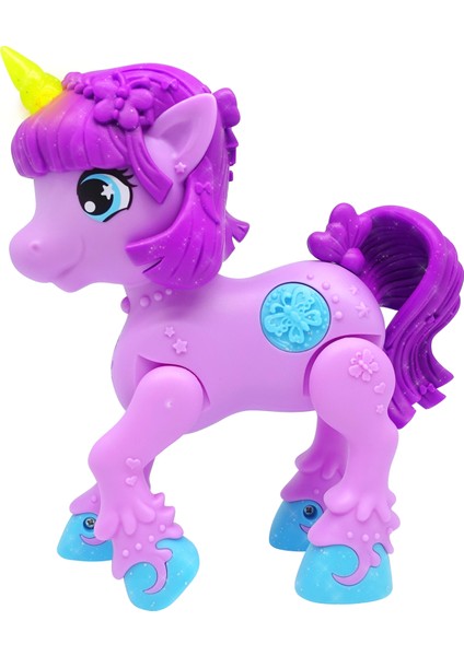Sesli Işıklı Küçük Unicorn Mor-Pembe