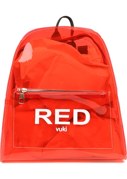 Kh Şeffaf Sırt Çantası Kırmızı Red