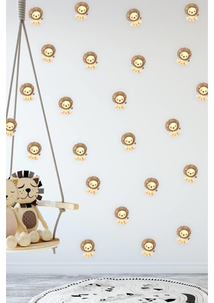 Sevimli Aslanlar Cam Duvar Sticker Seti 44 Parça fiyatları