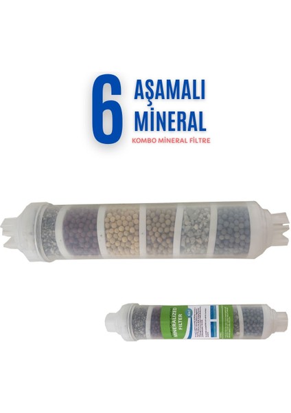Mineral 6 Lı Combo Filtre Su Arıtma Filtresi Alkalin + Detox