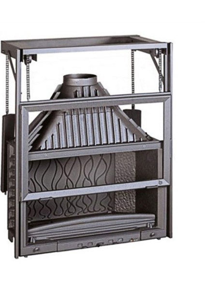 900 Grande Vision Asansörlü18 Kw Şömine Haznesi Ithal Fransız Döküm Hazne 6890-44