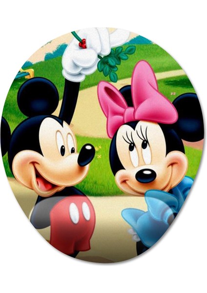 Mickey & Minnie Bilek Destekli Mousepad Model - 1 Oval