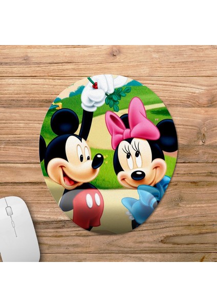 Mickey & Minnie Bilek Destekli Mousepad Model - 1 Oval