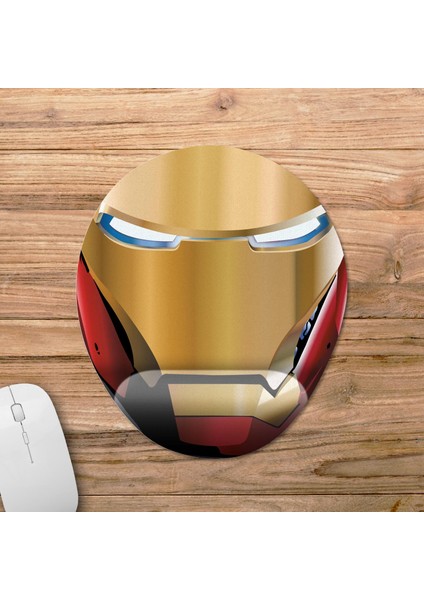 Iron Man / Demir Adam Bilek Destekli Mousepad Model - 1 Oval