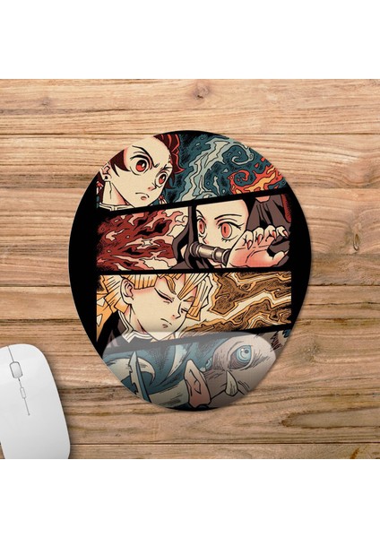 Demon Slayer Bilek Destekli Mousepad Model - 1 Oval