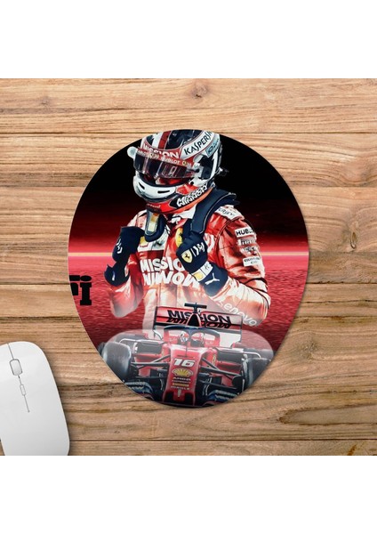 Ferrari Charles Leclerc Bilek Destekli Mousepad Model - 2 Oval