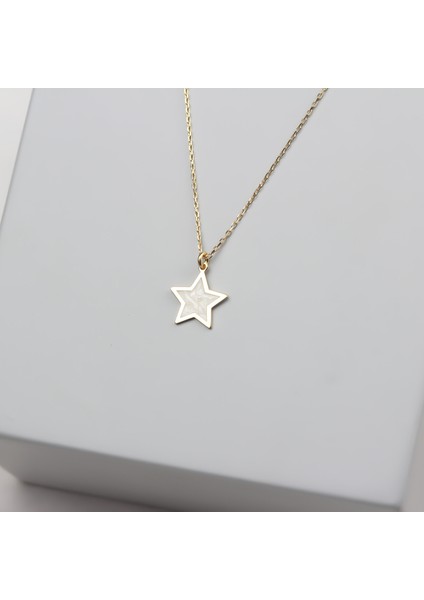 Gümüş Sedefli Yıldız Kolye