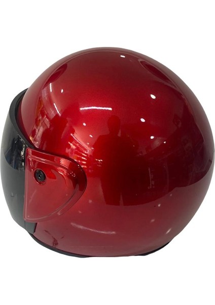 F-009 Kırmızı Yarım Kask