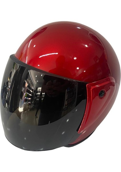 Pro Helmets F-009 Kırmızı Yarım Kask