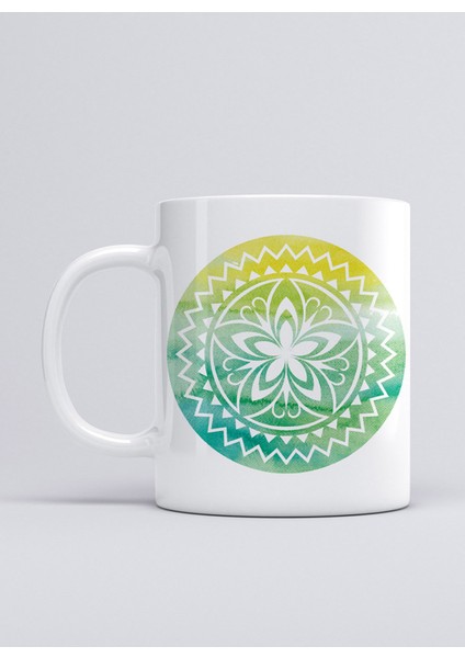 Mandala Green 01 Kupa Mug