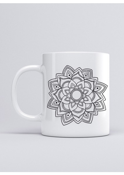 Mandala Black 02 Kupa Mug