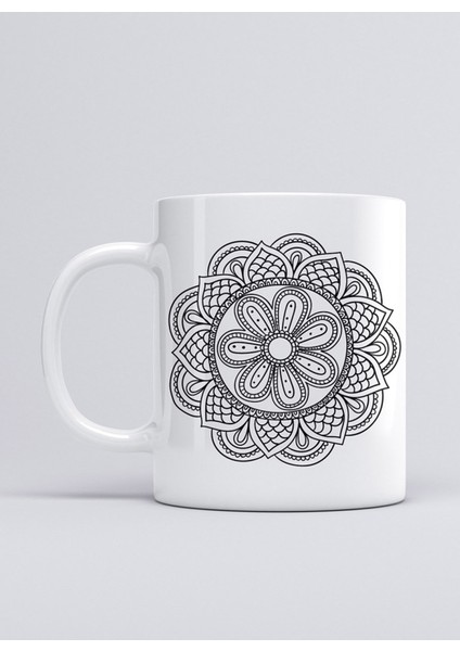 Mandala Black 08 Kupa Mug