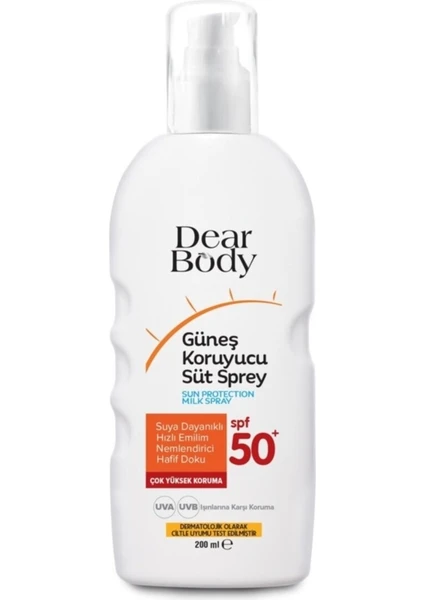 Dear Body Güneş Koruyucu Süt Sprey