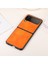 Samsung Galaxy Z Flip4 Turuncu Için Iki Renkli Litchi Doku Kılıfı 1