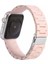 Apple Watch 6 ile Uyumlu Metal Görünümlü Çapraz Silikon Kayış 42-44MM Dalliance Kordon Pembe 1