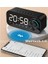 LED Bluetooth Hoparlör Fm Radyo Çalar Saat Kablosuz Müzik Boombox Subwoofer Aux USB Hoparlörler Taşınabilir Hoparlörler (Siyah) (Yurt Dışından) 4