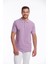 Erkek Lila %100 Pamuk Regular Fit Polo Yaka Tişört 1