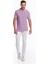 Erkek Lila %100 Pamuk Regular Fit Polo Yaka Tişört 4